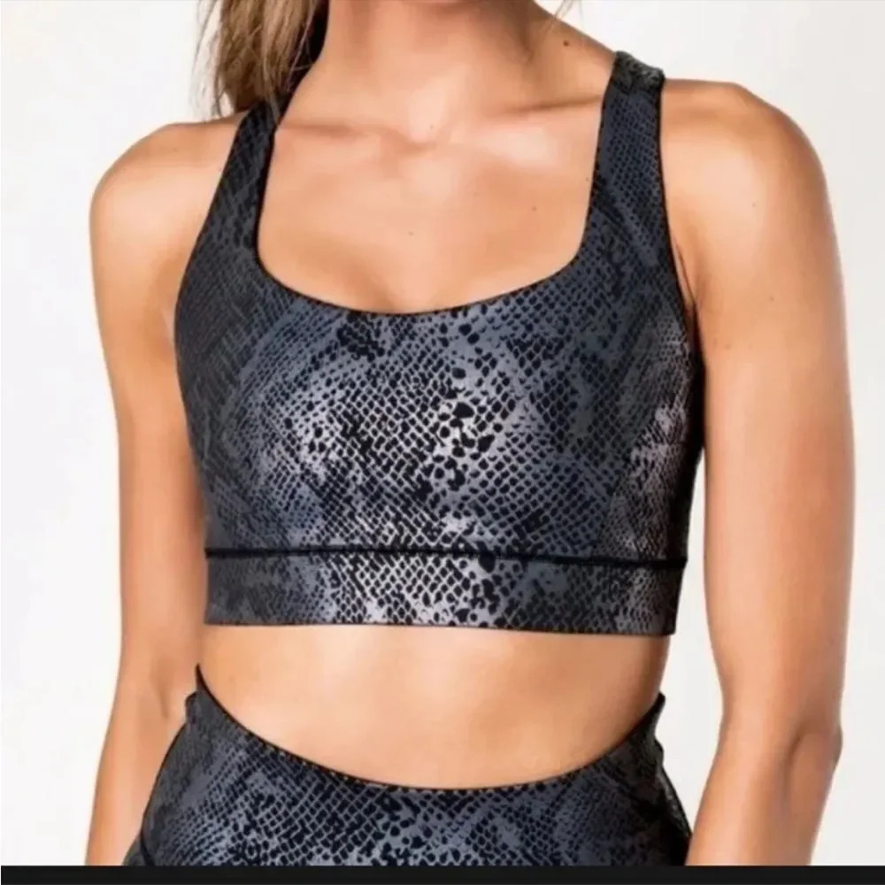 IVL Collective Metallic Snakeskin Stay in Place Sports Bra